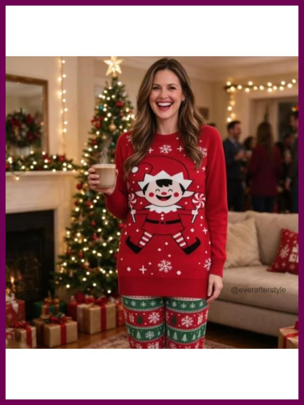 Ugly Christmas Elf Knit Pullover Sweater Long Sleeve Crew Neck Acrylic - Picture 2 of 6